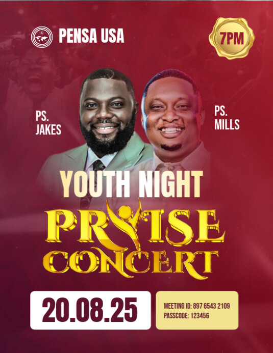 Maximalist Youth & Praise Explosion Flyer | Church Worship Night Template Flyer (us Letter)